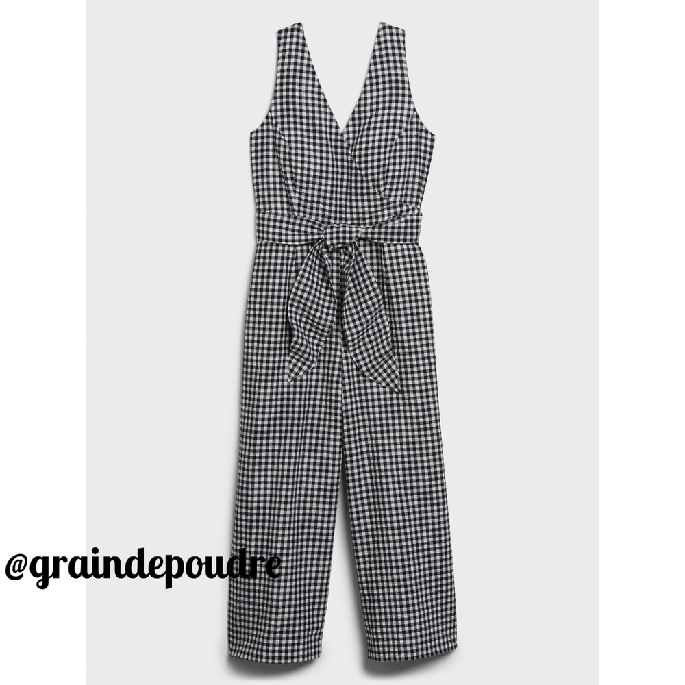NWT Banana Republic B&W Gingham Checkered Jumpsuit XS